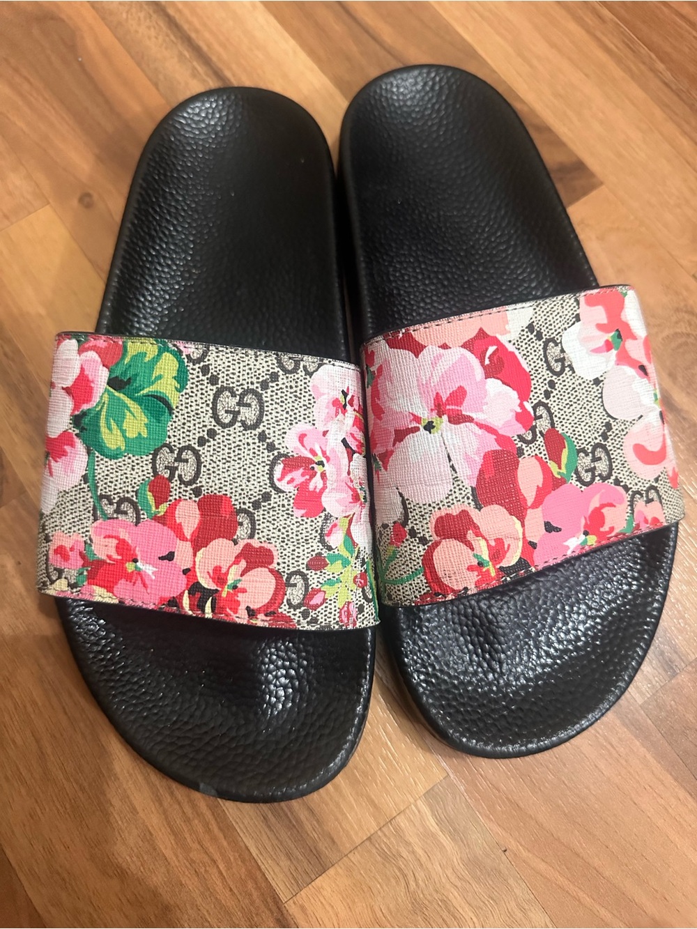 Cute GG Floral Bloom Rubber Slides
